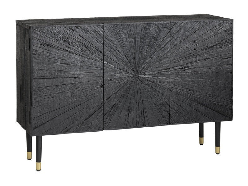 Obsidian Black Three-Door Sideboard - Ornate Home