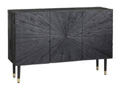 Obsidian Black Three-Door Sideboard - Ornate Home