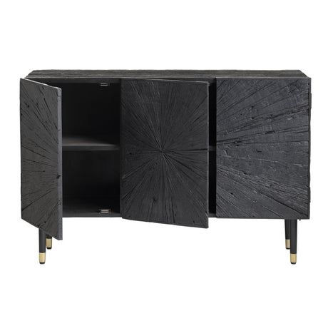 Obsidian Black Three-Door Sideboard - Ornate Home