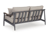 Ocean Beach Gray Loveseat w/Cushion - Ornate Home
