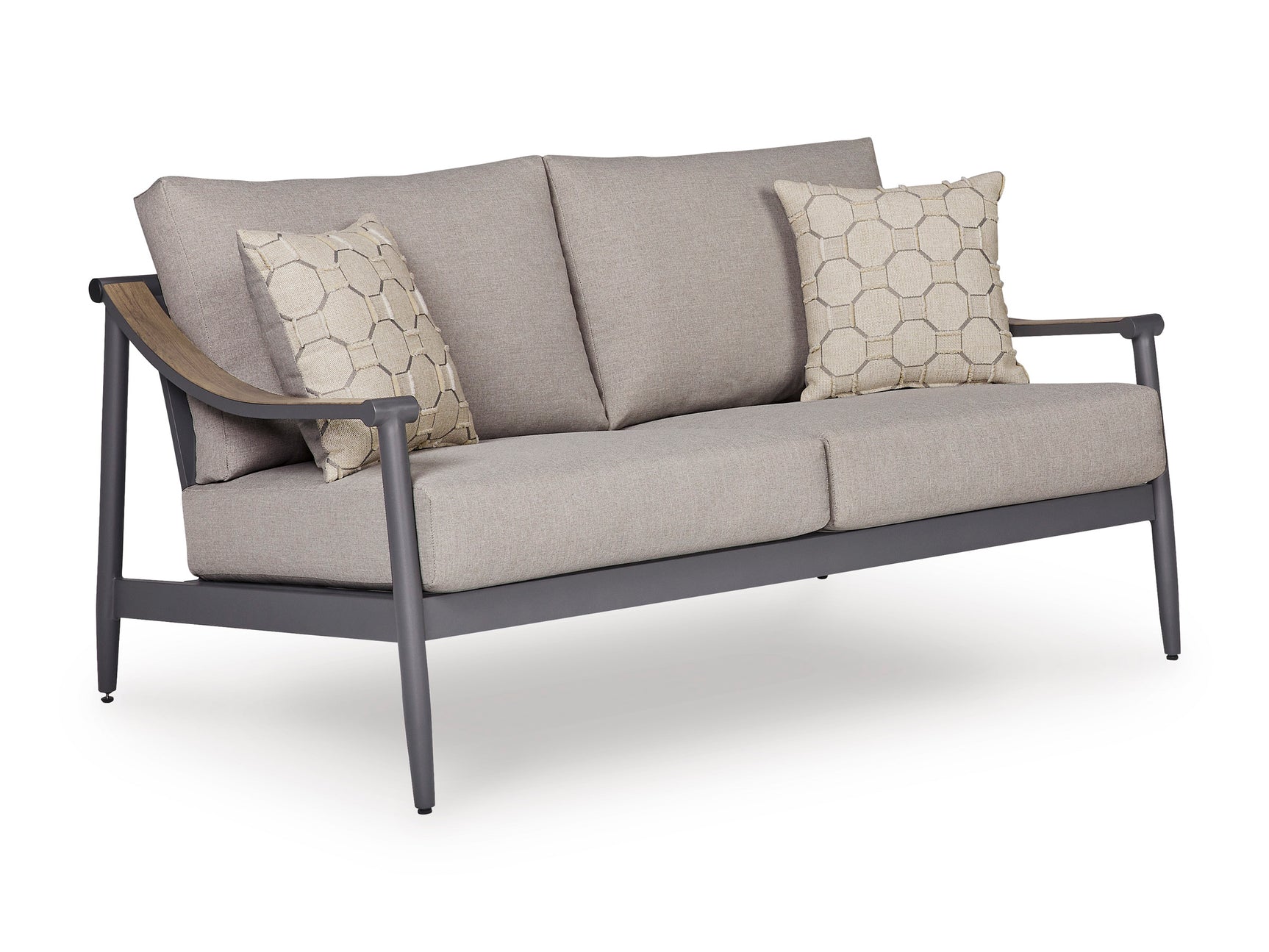 Ocean Beach Gray Loveseat w/Cushion - Ornate Home