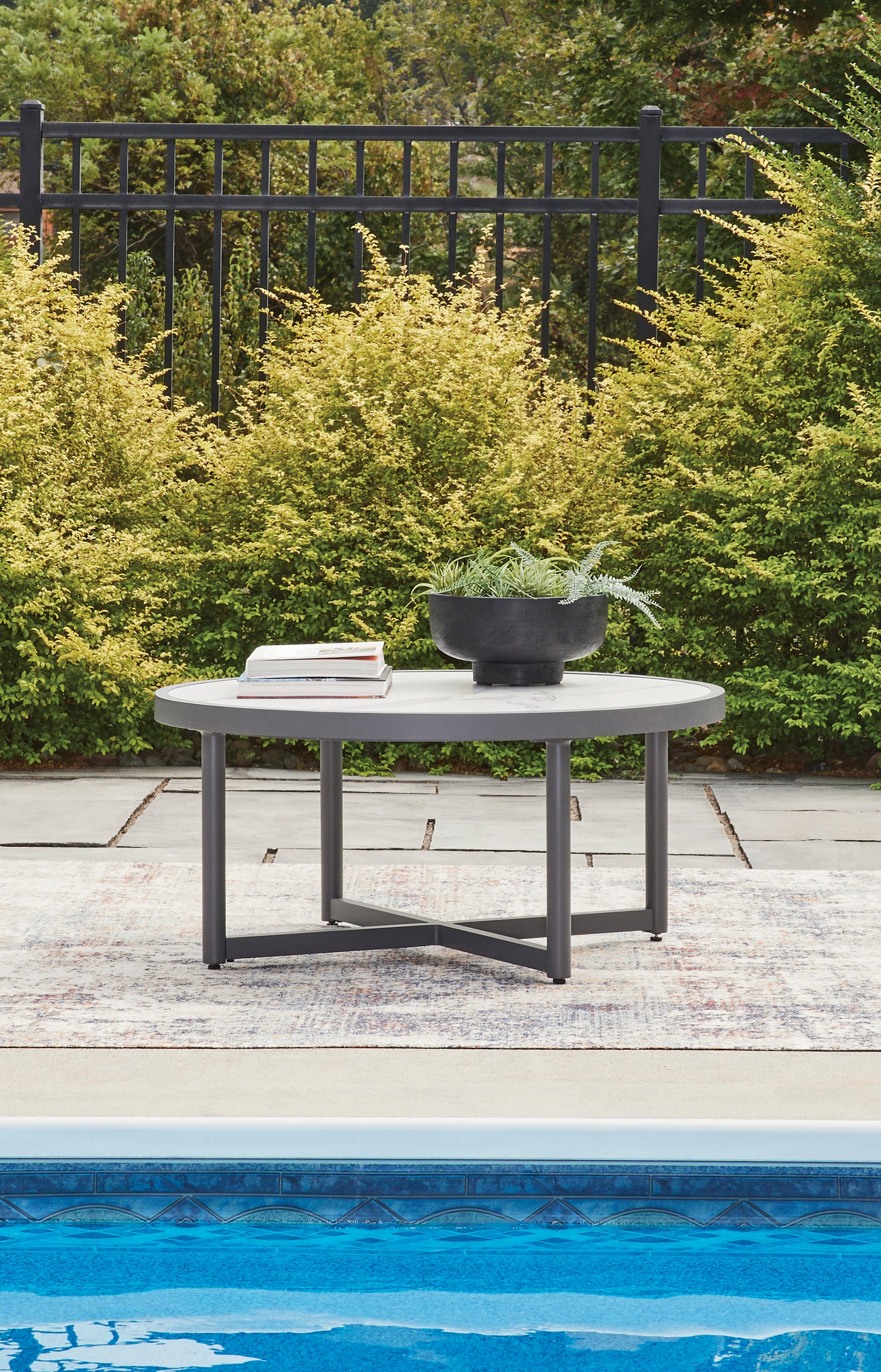 Ocean Beach Gray Round Cocktail Table - Ornate Home