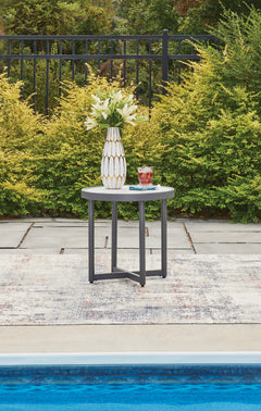 Ocean Beach Gray Round End Table - Ornate Home