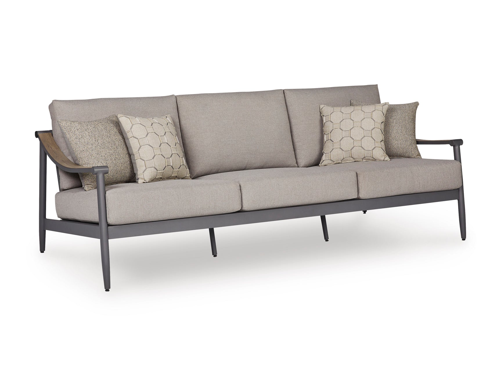 Ocean Beach Gray Sofa with Cushion - Ornate Home