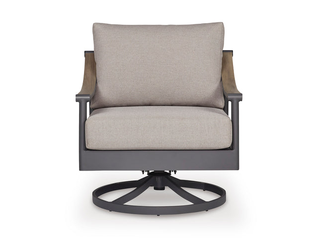 Ocean Beach Gray Swivel Lounge w/ Cushion - Ornate Home