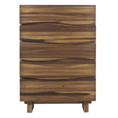 Ocean Five Drawer Solid Wood Chest in Natural Sengon - Ornate Home