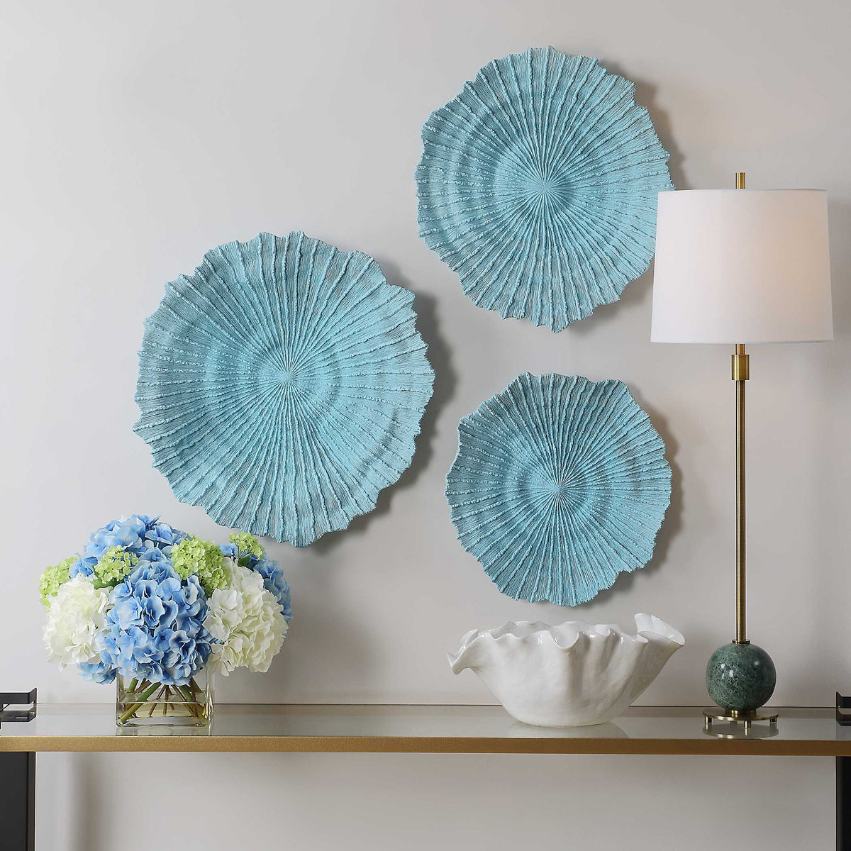 Ocean Gems Blue Wall Decor (Set of 3) - Ornate Home
