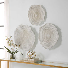 Ocean Gems White Coral Wall Decor (Set of 3) - Ornate Home