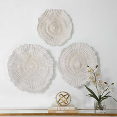 Ocean Gems White Coral Wall Decor (Set of 3) - Ornate Home