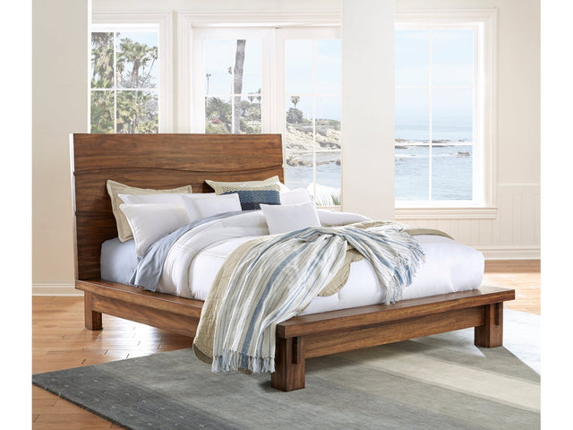 Ocean Solid Wood Eastern King Platform Bed in Natural Sengon - Ornate Home