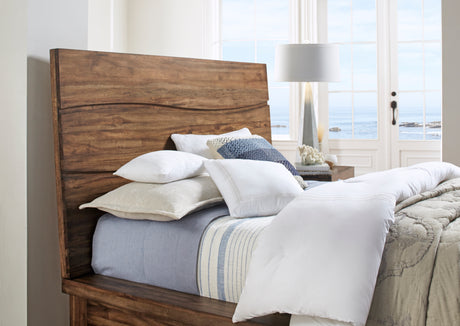 Ocean Solid Wood Queen Platform Bed in Natural Sengon - Ornate Home