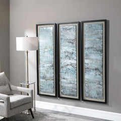 Ocean Swell Multicolor Painted Metal Art 3 Cartons (Set of 3) - Ornate Home