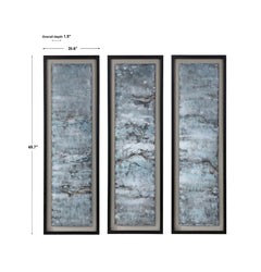 Ocean Swell Multicolor Painted Metal Art 3 Cartons (Set of 3) - Ornate Home