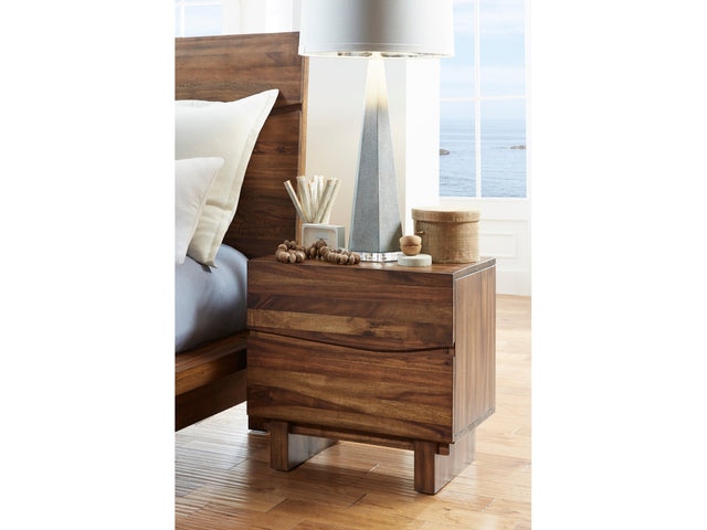 Ocean Two Drawer Solid Wood Nightstand in Natural Sengon - Ornate Home