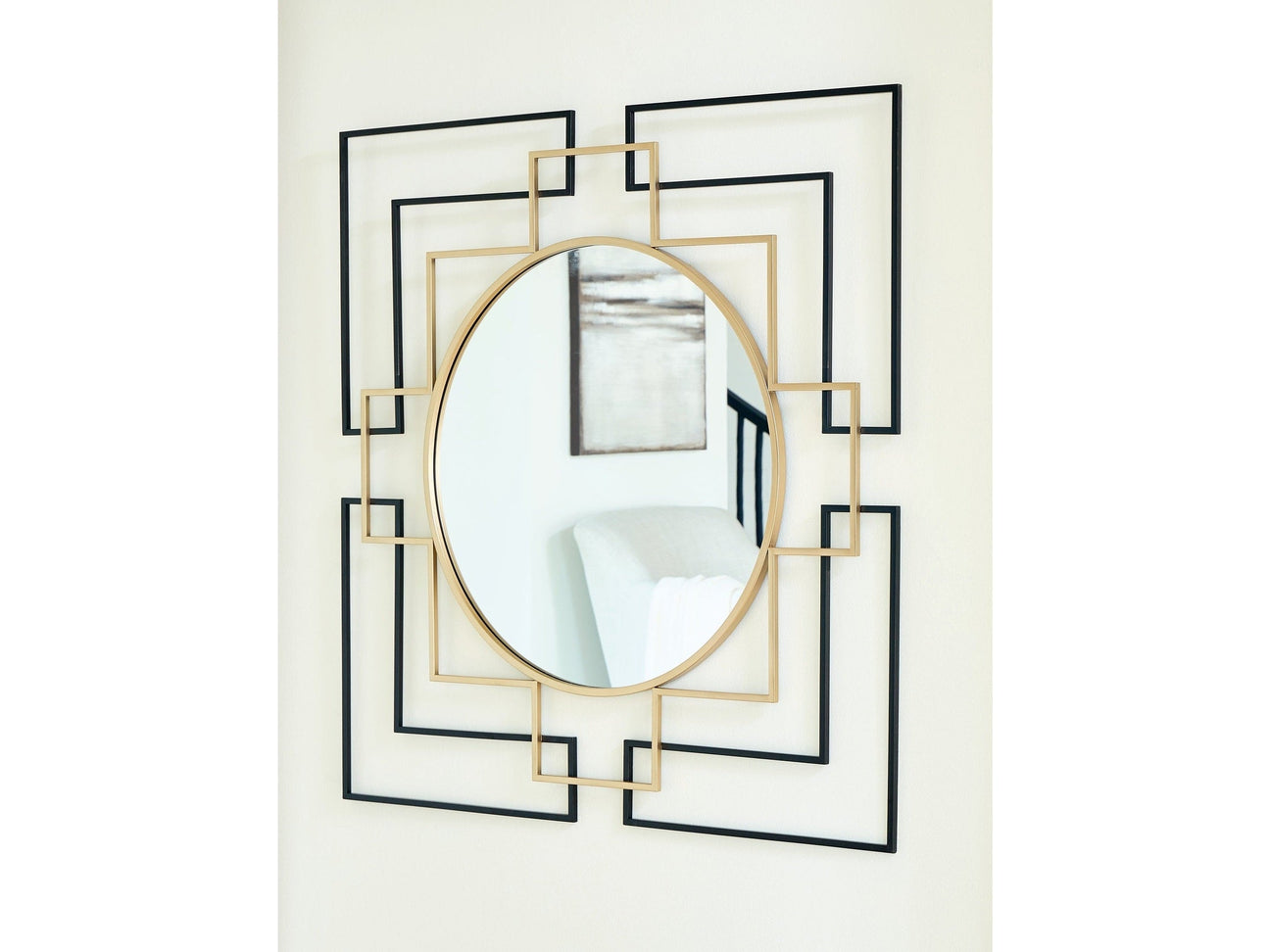 Oceanal Black/Gold Finish Accent Mirror (Online Special Price) - Ornate Home