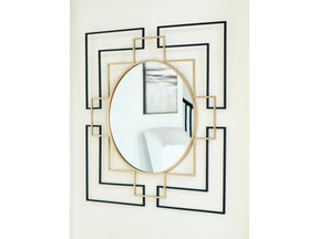 Oceanal Black/Gold Finish Accent Mirror - Ornate Home