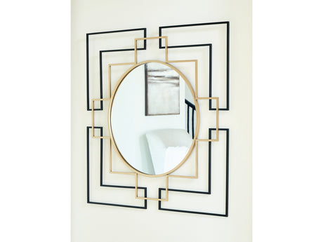 Oceanal Black/Gold Finish Accent Mirror - Ornate Home