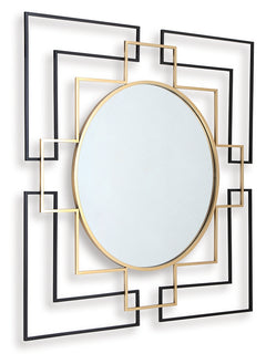 Oceanal Black/Gold Finish Accent Mirror - Ornate Home