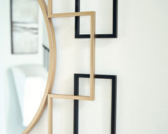 Oceanal Black/Gold Finish Accent Mirror - Ornate Home