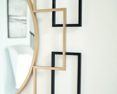 Oceanal Black/Gold Finish Accent Mirror - Ornate Home