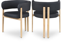 Oceanside Black/Natural Leather Upholstered Dining Chair (Set of 2) - Ornate Home