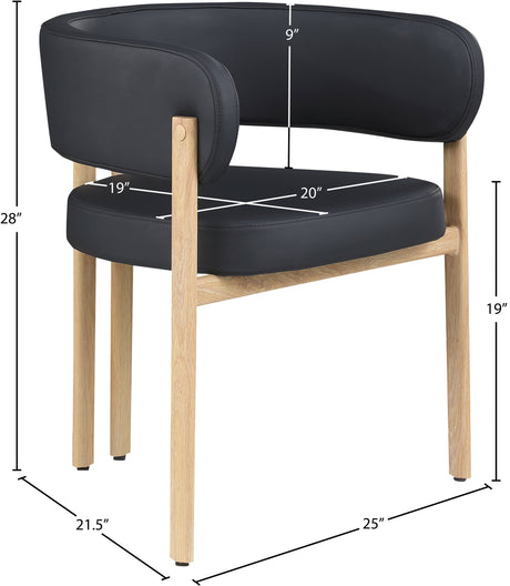 Oceanside Black/Natural Leather Upholstered Dining Chair (Set of 2) - Ornate Home