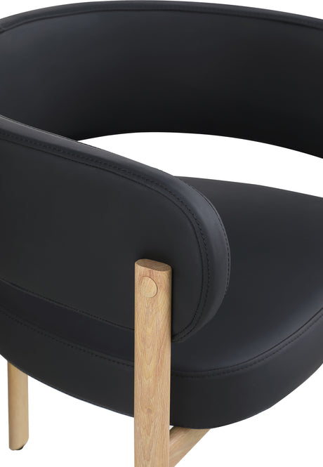 Oceanside Black/Natural Leather Upholstered Dining Chair (Set of 2) - Ornate Home