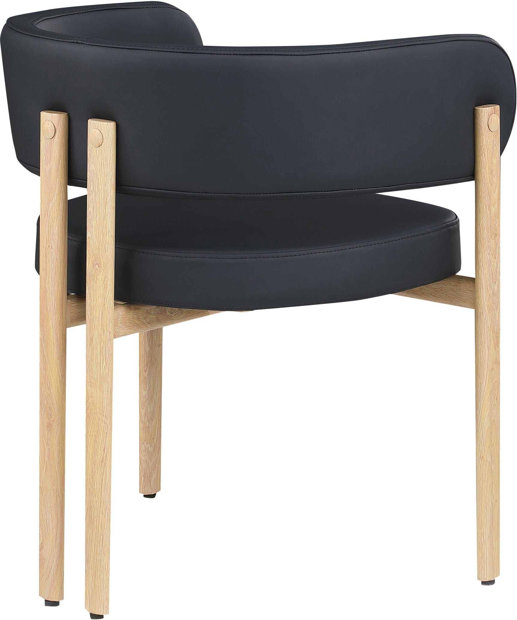 Oceanside Black/Natural Leather Upholstered Dining Chair (Set of 2) - Ornate Home