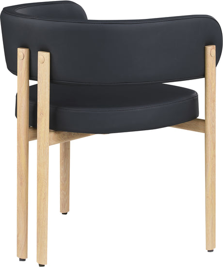 Oceanside Black/Natural Leather Upholstered Dining Chair (Set of 2) - Ornate Home