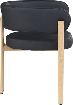 Oceanside Black/Natural Leather Upholstered Dining Chair (Set of 2) - Ornate Home