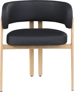 Oceanside Black/Natural Leather Upholstered Dining Chair (Set of 2) - Ornate Home
