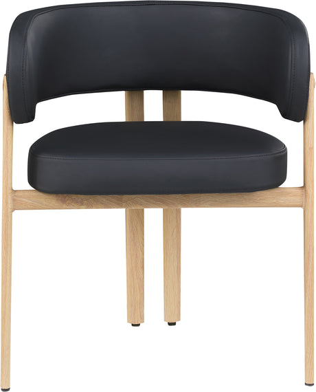 Oceanside Black/Natural Leather Upholstered Dining Chair (Set of 2) - Ornate Home