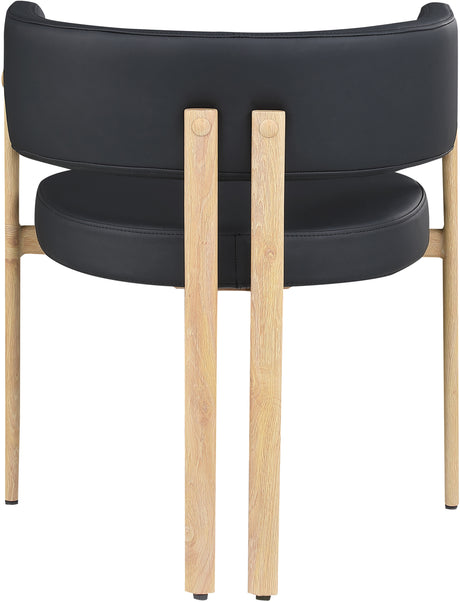 Oceanside Black/Natural Leather Upholstered Dining Chair (Set of 2) - Ornate Home