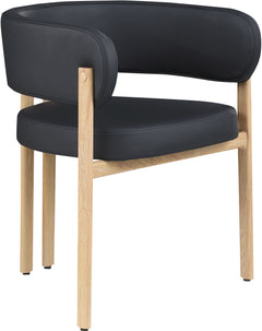 Oceanside Black/Natural Leather Upholstered Dining Chair (Set of 2) - Ornate Home