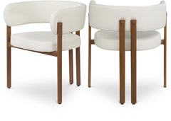 Oceanside Cream/Brown Leather Upholstered Dining Chair (Set of 2) - Ornate Home