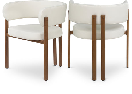 Oceanside Cream/Brown Leather Upholstered Dining Chair (Set of 2) - Ornate Home