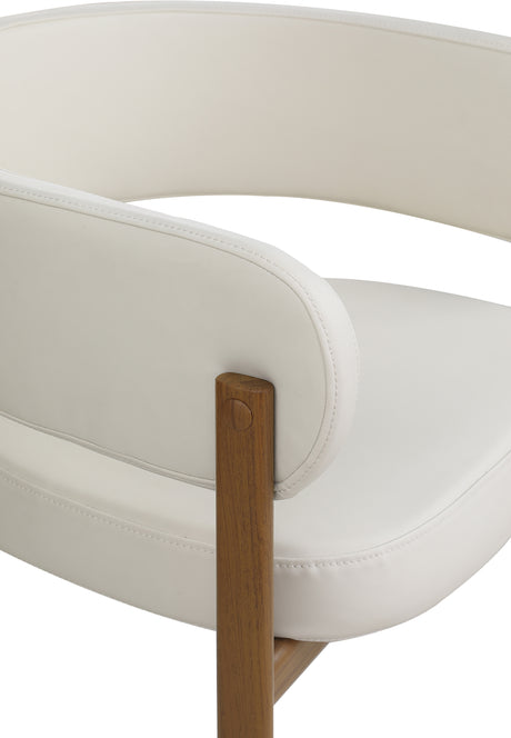 Oceanside Cream/Brown Leather Upholstered Dining Chair (Set of 2) - Ornate Home