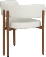 Oceanside Cream/Brown Leather Upholstered Dining Chair (Set of 2) - Ornate Home