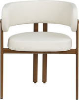 Oceanside Cream/Brown Leather Upholstered Dining Chair (Set of 2) - Ornate Home