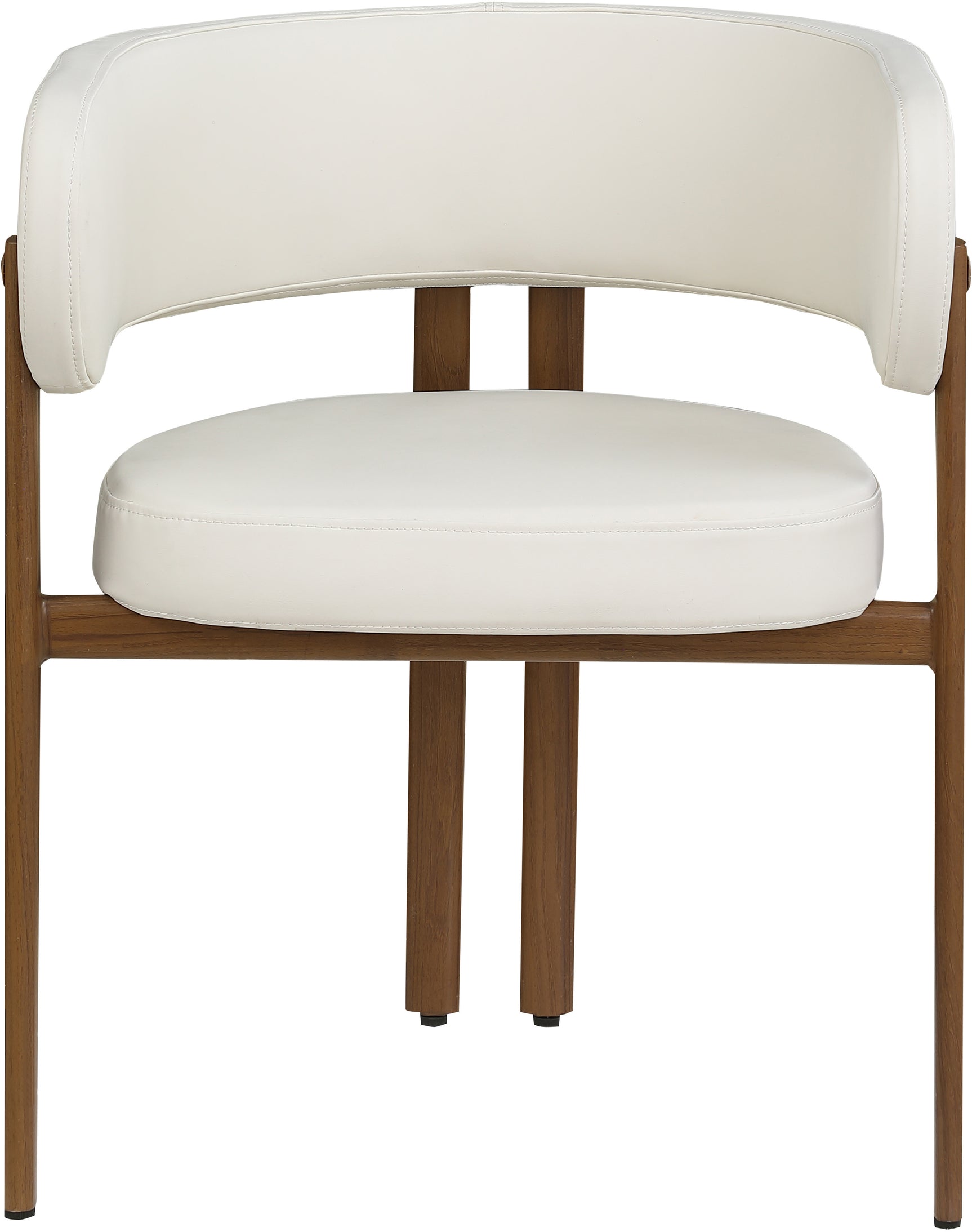 Oceanside Cream/Brown Leather Upholstered Dining Chair (Set of 2) - Ornate Home