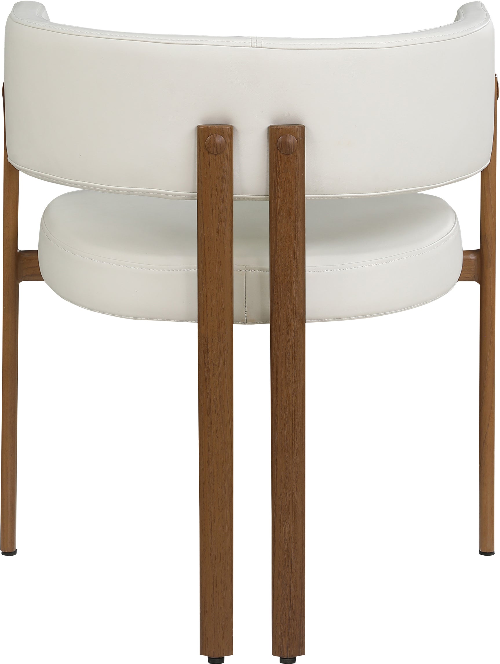 Oceanside Cream/Brown Leather Upholstered Dining Chair (Set of 2) - Ornate Home