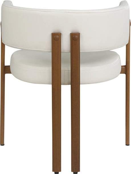 Oceanside Cream/Brown Leather Upholstered Dining Chair (Set of 2) - Ornate Home