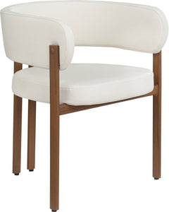 Oceanside Cream/Brown Leather Upholstered Dining Chair (Set of 2) - Ornate Home