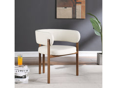 Oceanside Cream/Brown Leather Upholstered Dining Chair (Set of 2) - Ornate Home