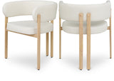 Oceanside Cream/Natural Leather Upholstered Dining Chair (Set of 2) - Ornate Home