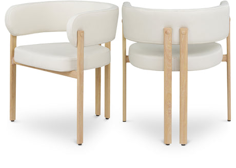 Oceanside Cream/Natural Leather Upholstered Dining Chair (Set of 2) - Ornate Home