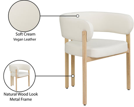 Oceanside Cream/Natural Leather Upholstered Dining Chair (Set of 2) - Ornate Home