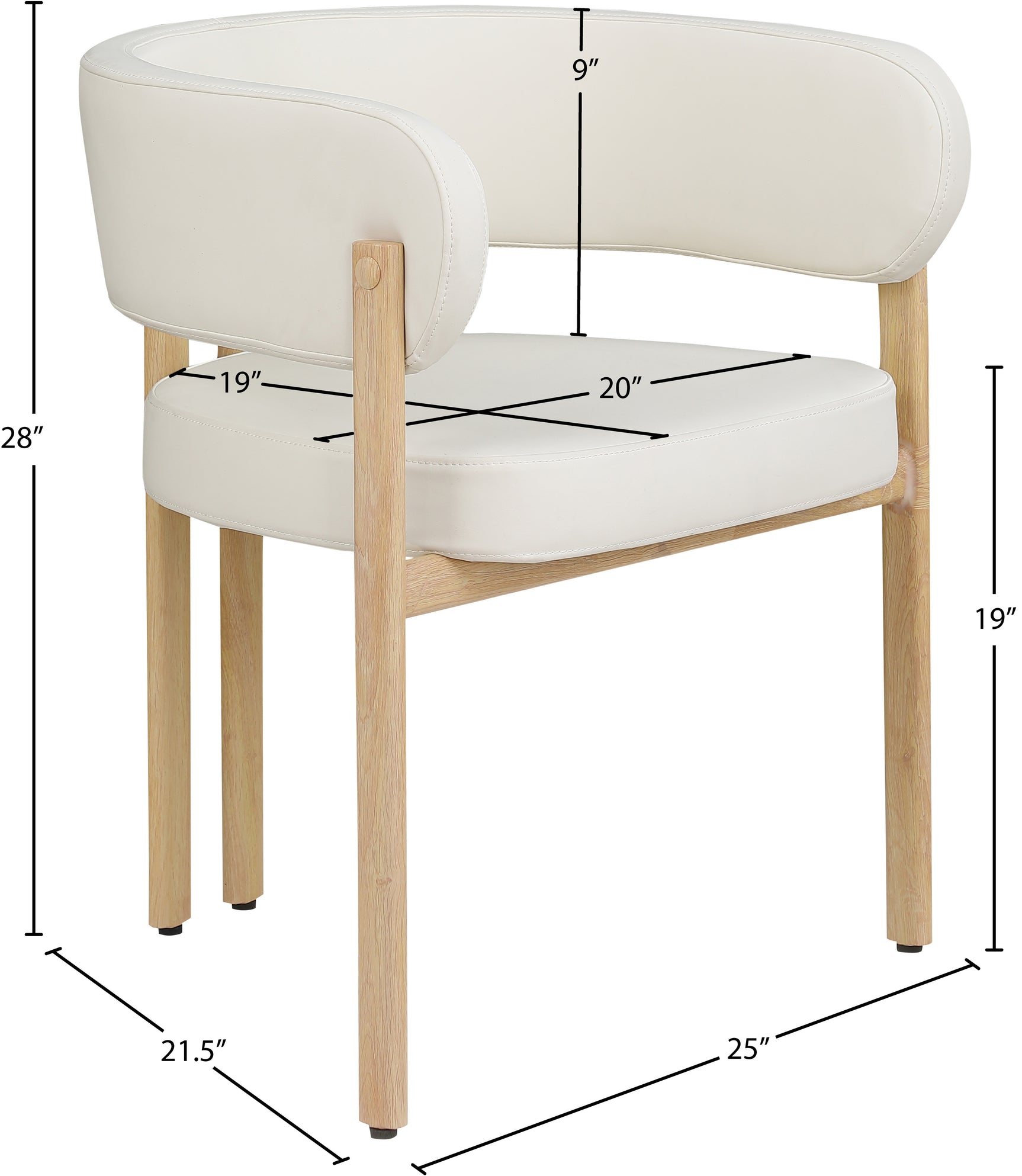 Oceanside Cream/Natural Leather Upholstered Dining Chair (Set of 2) - Ornate Home