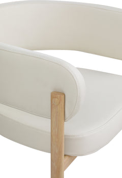 Oceanside Cream/Natural Leather Upholstered Dining Chair (Set of 2) - Ornate Home