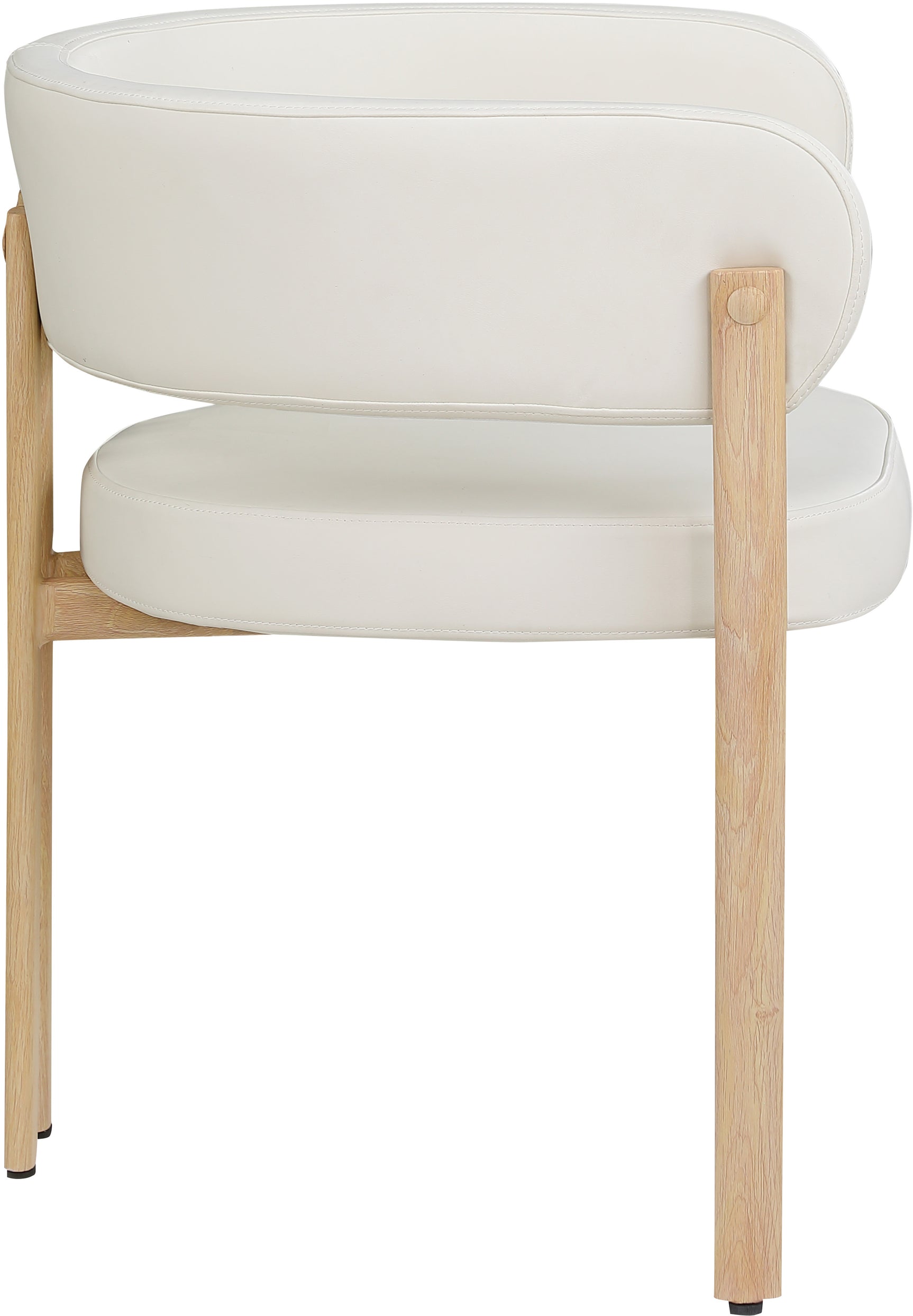 Oceanside Cream/Natural Leather Upholstered Dining Chair (Set of 2) - Ornate Home